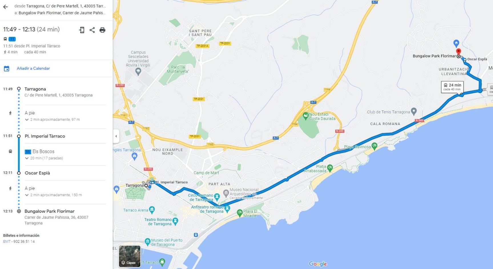 Acogedor Bungalow Park Florimar 塔拉戈纳 外观 照片